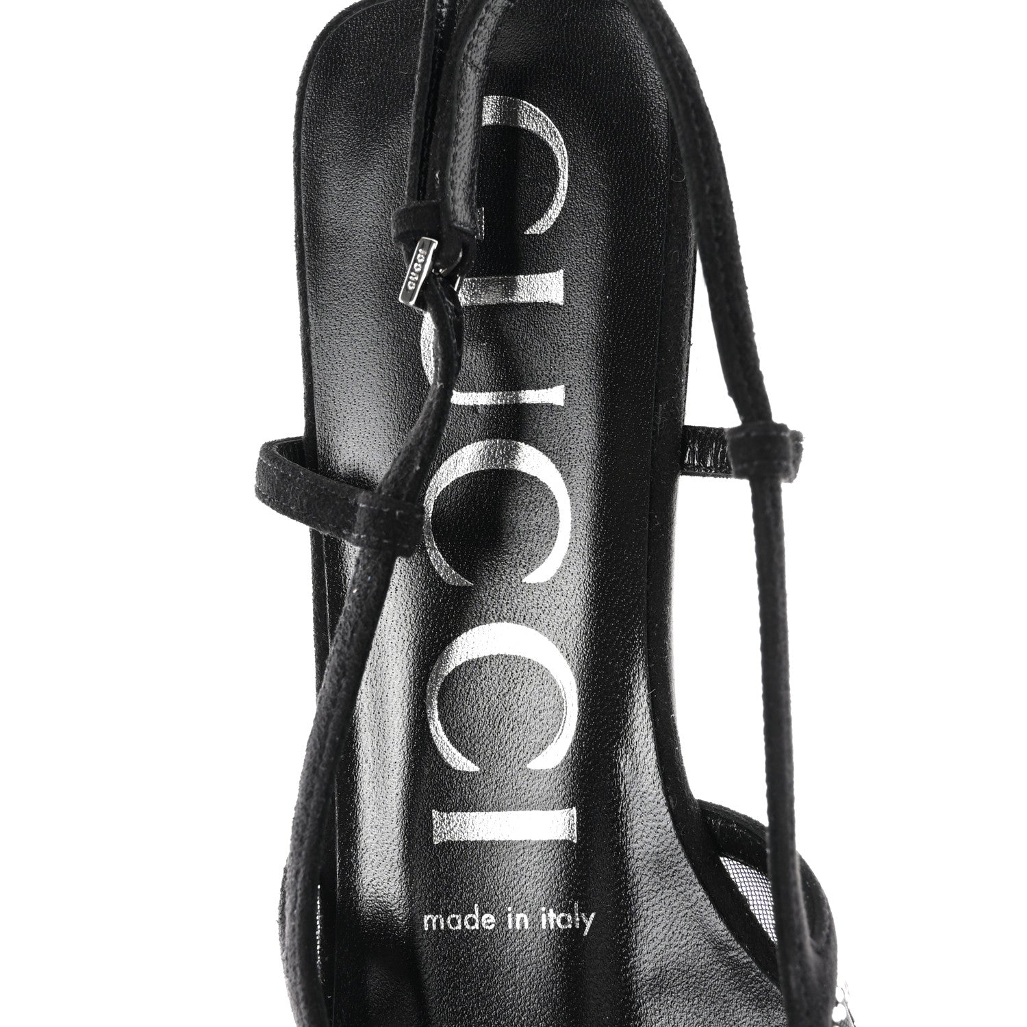 Gucci Tela Retino Kid Scamosciato Crystal GG Monogram Square G Slingback Flat 36 Black 7 of 8