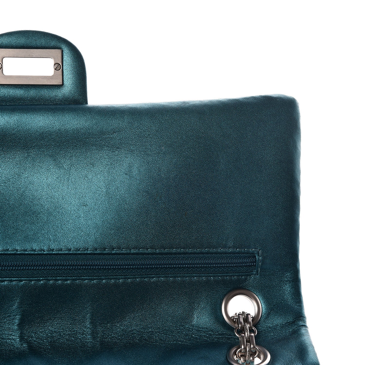 Chanel Metallic Calfskin Quilted 2.55 Reissue 226 Flap Turquoise 11 of 23