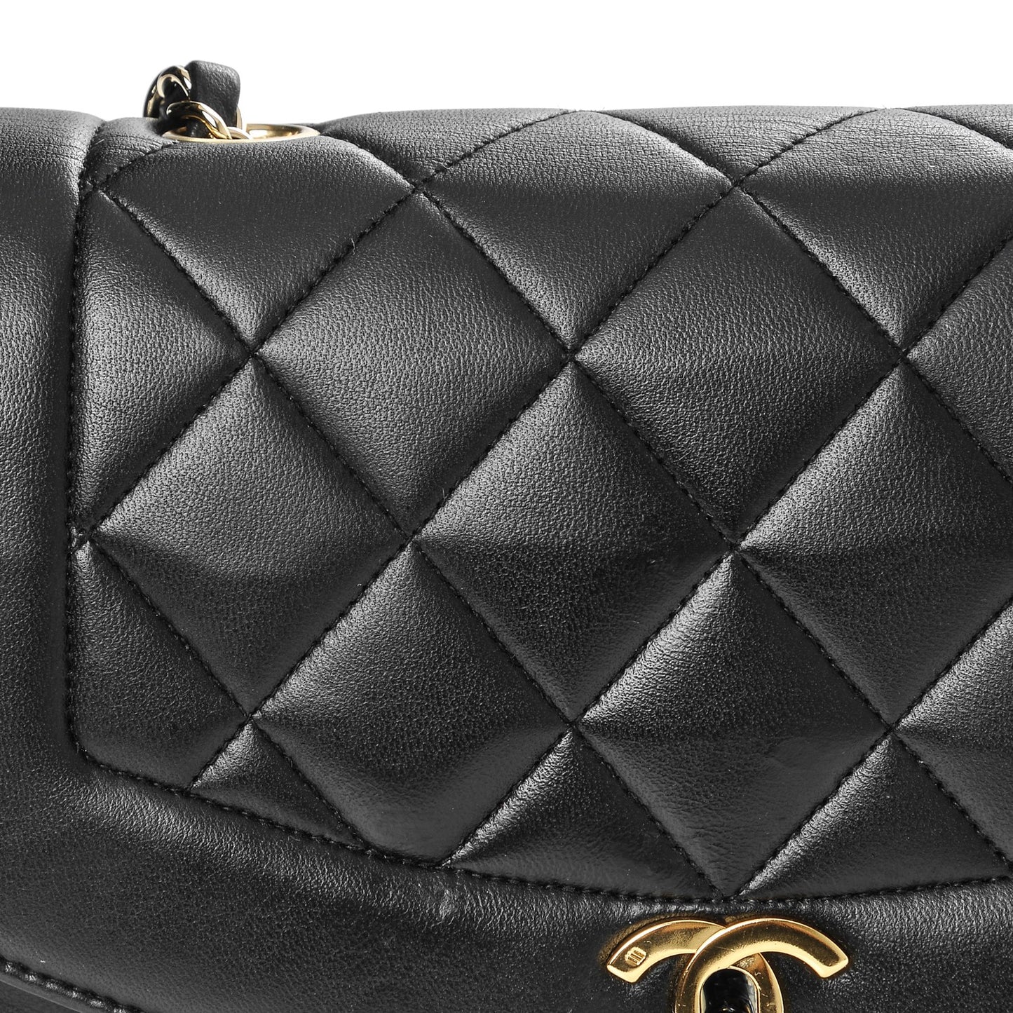 Lambskin Quilted Small Single Flap Black