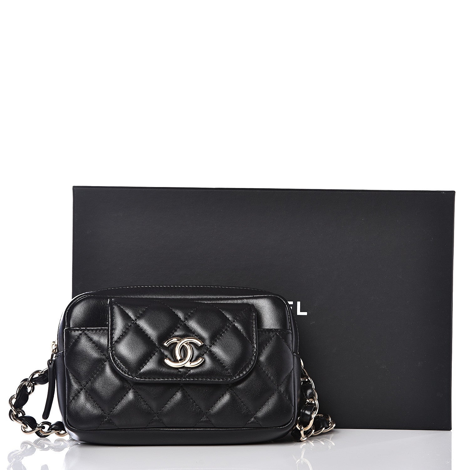 Chanel Lambskin Quilted Waist Bag Black 11 of 11