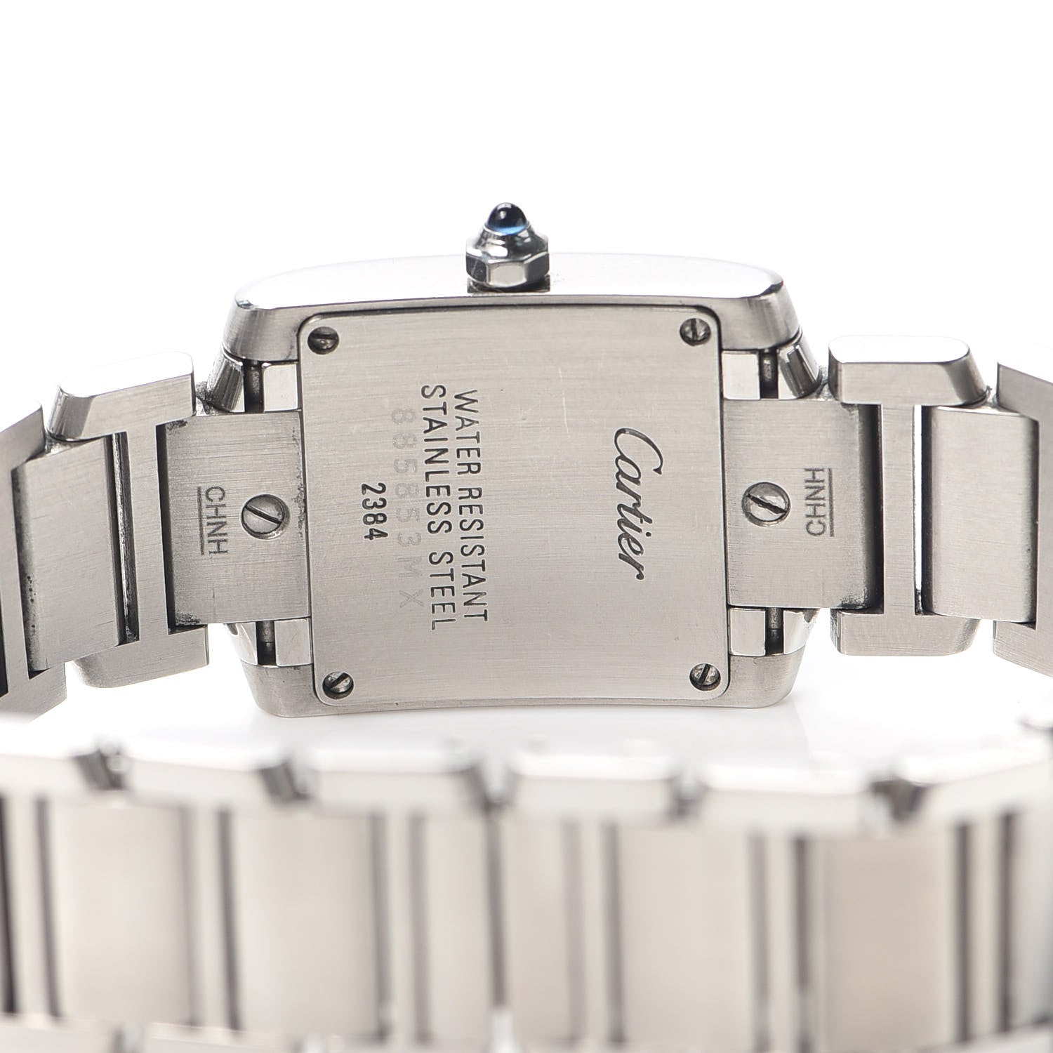 Cartier Stainless Steel Blue Mother of Pearl 20mm Tank Francaise Quartz Watch 4 of 5