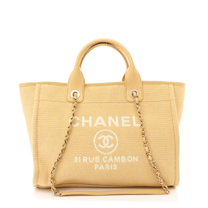 Chanel Mixed Fibers Small Deauville Tote Yellow 1 of 12