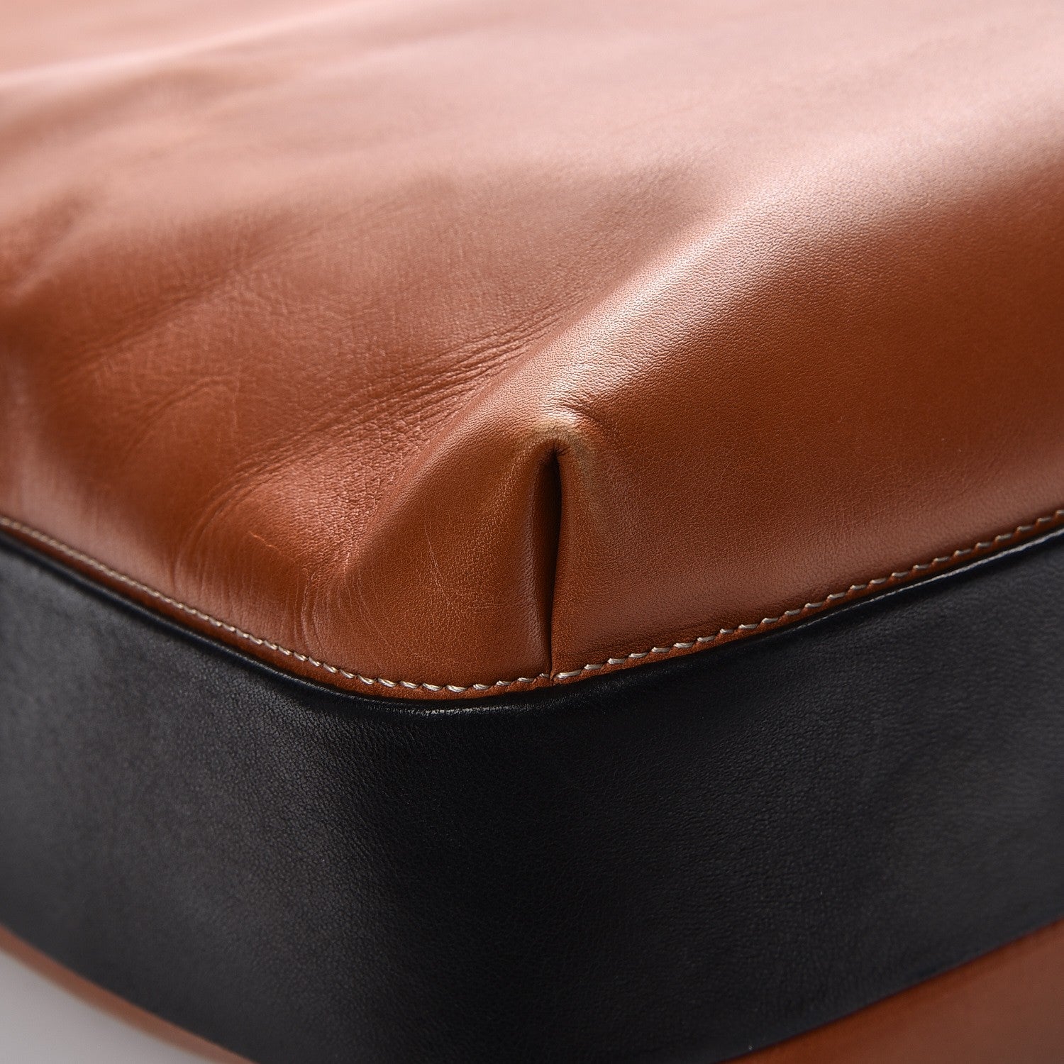 Celine Lambskin Calfskin Band Twisted Cabas Tan 12 of 14