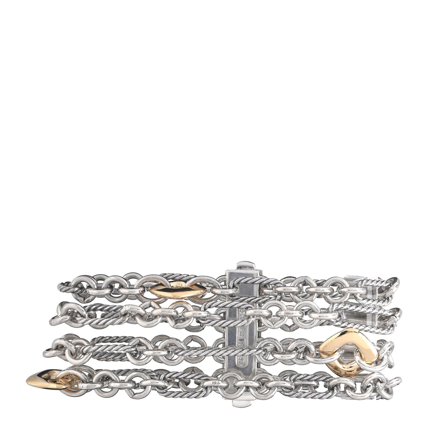 Sterling Silver 18K Yellow Gold 4 Strand Bracelet