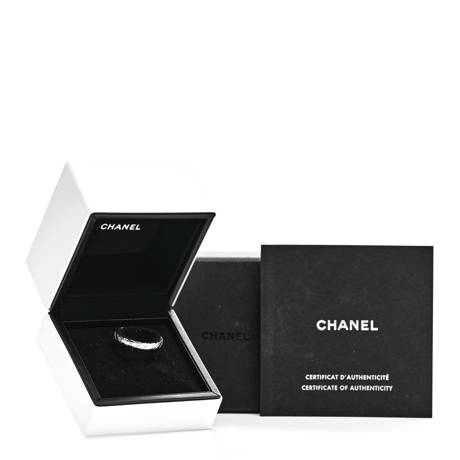 Chanel 18K White Gold Mini Coco Crush Ring 58 8.25 5 of 5
