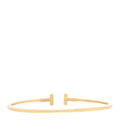Tiffany 18K Yellow Gold Narrow T Wire Bracelet 2 of 4
