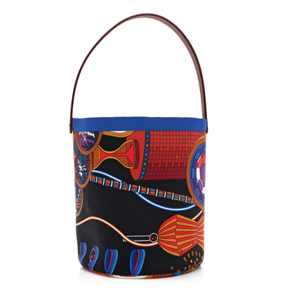 Hermes Canvas Silk Printed Petit H So Small Bucket Bag 1 of 12