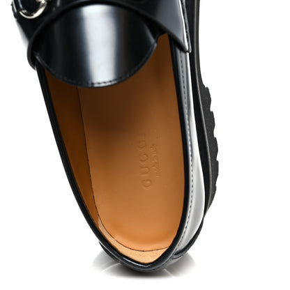 Gucci Cordovan Lux Womens Horsebit 45mm Platform Loafers 38 Black 7 of 10