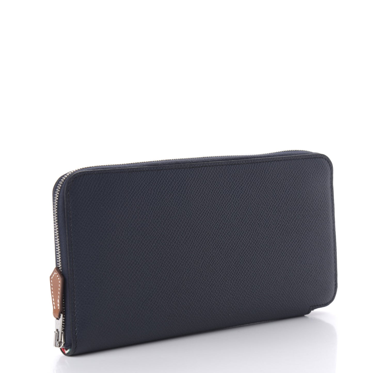 Epsom Silk'In Wallet Bleu Indigo Rouge De Coeur