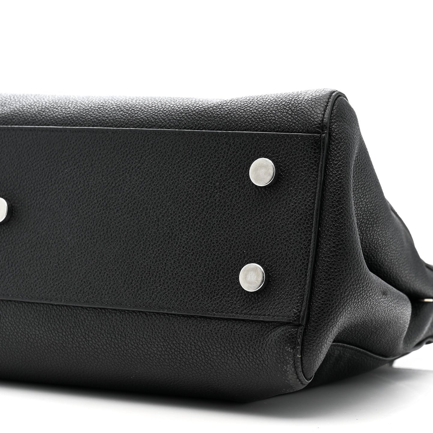 Grained Calfskin Medium Cabas Rive Gauche Black