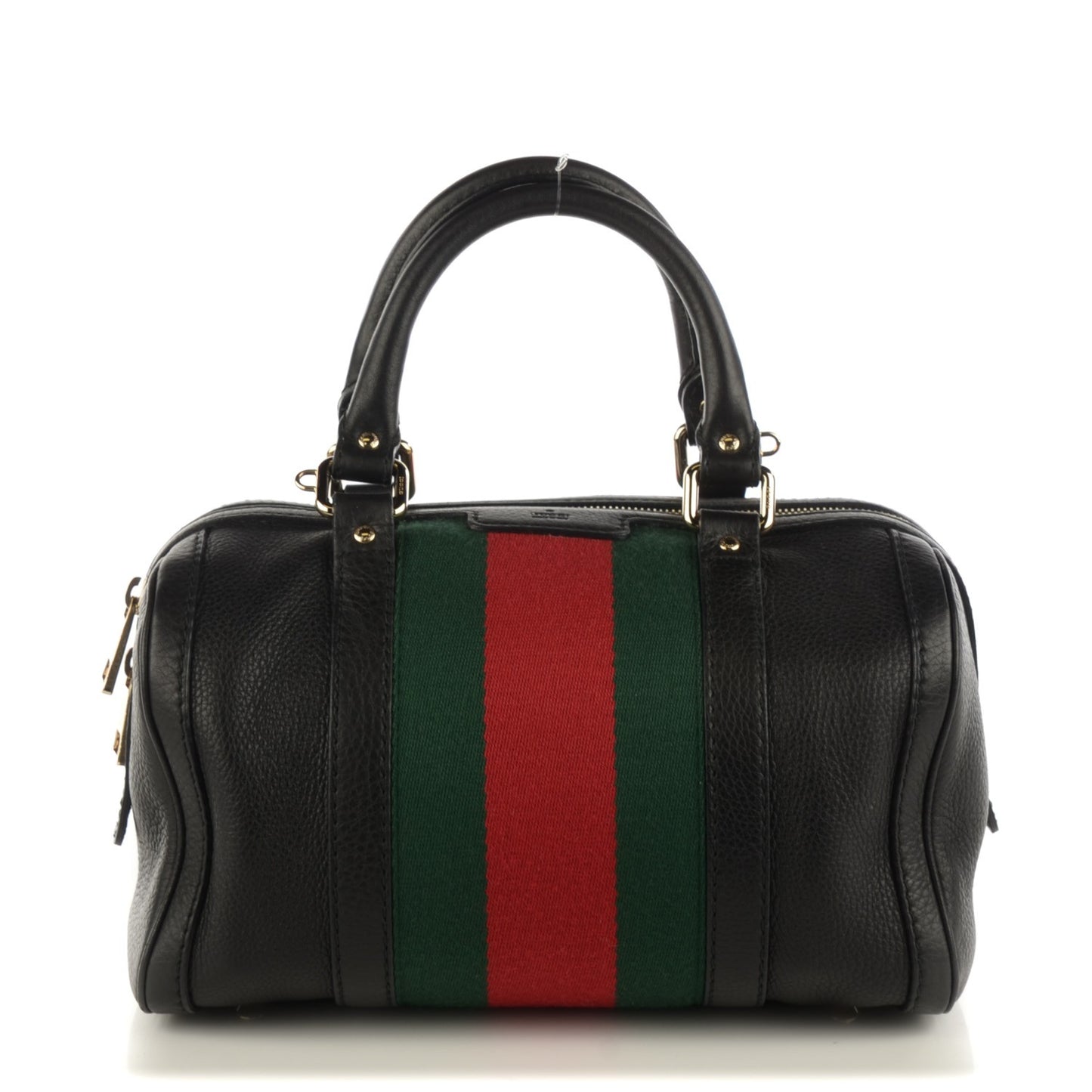 Calfskin Vintage Web Small Boston Black