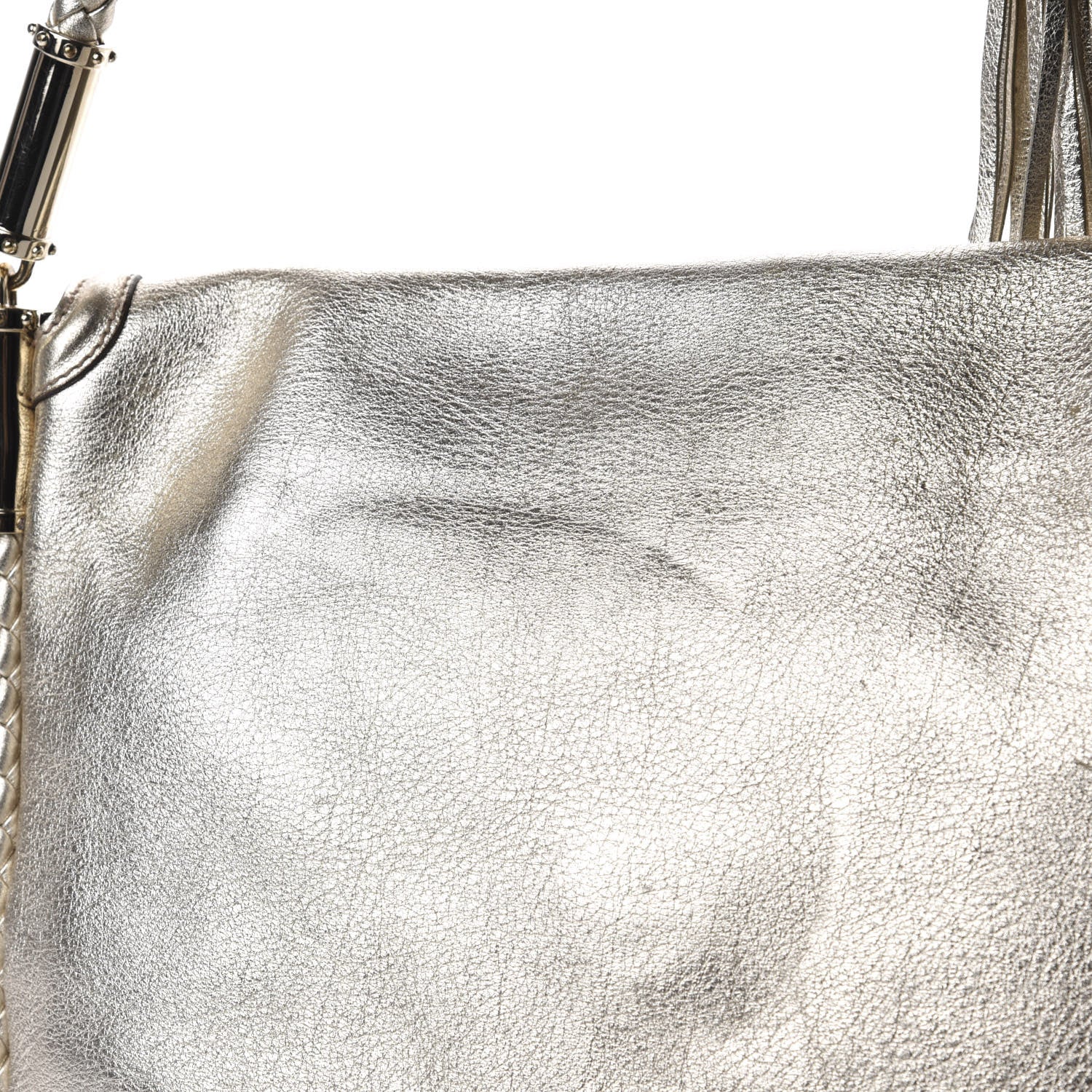 Gucci Metallic Calfskin Medium Britt Tassel Shoulder Bag Platinum 16 of 16