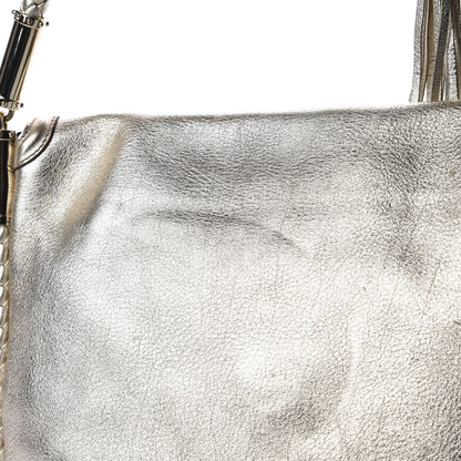 Gucci Metallic Calfskin Medium Britt Tassel Shoulder Bag Platinum 16 of 16
