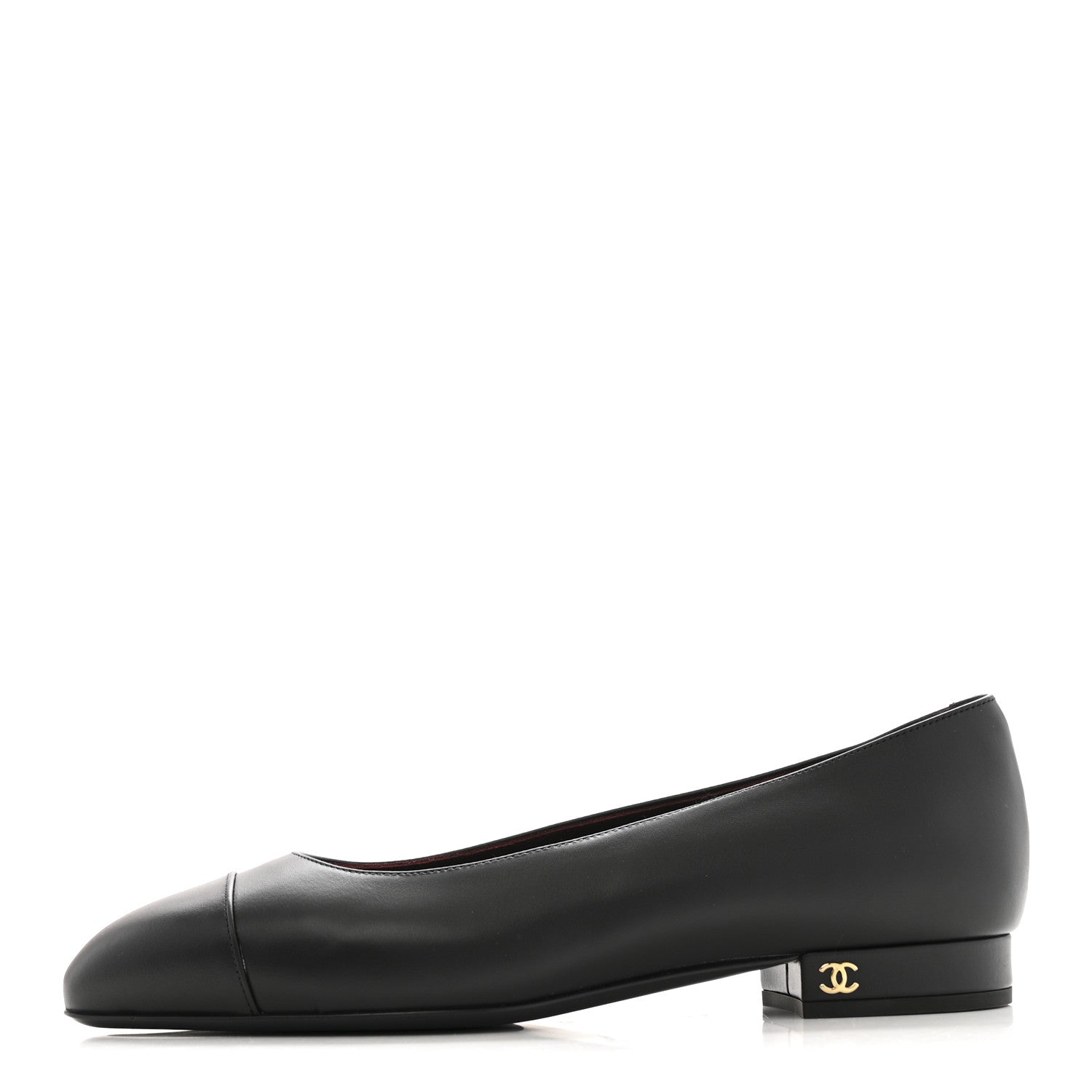 Chanel Lambskin Cap Toe CC Uniform Ballerina Flats 37 Black 1 of 9