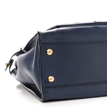 Fendi Vitello Seta Shiny Nappa Medium 3 Pocket Peekaboo Iconic Satchel Blueberry 9 of 10