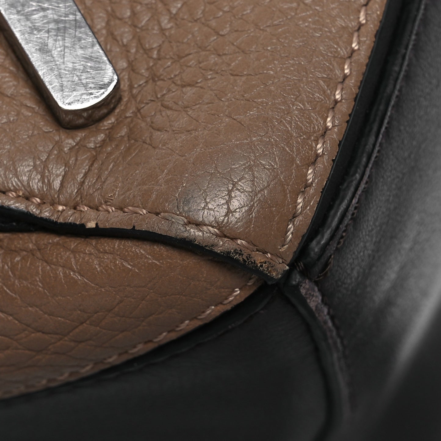 Grained Calfskin Large Puzzle Bag Sand Ash Multicolor