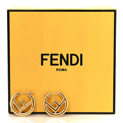 Fendi Metal FF Hoop Earrings Gold 5 of 5
