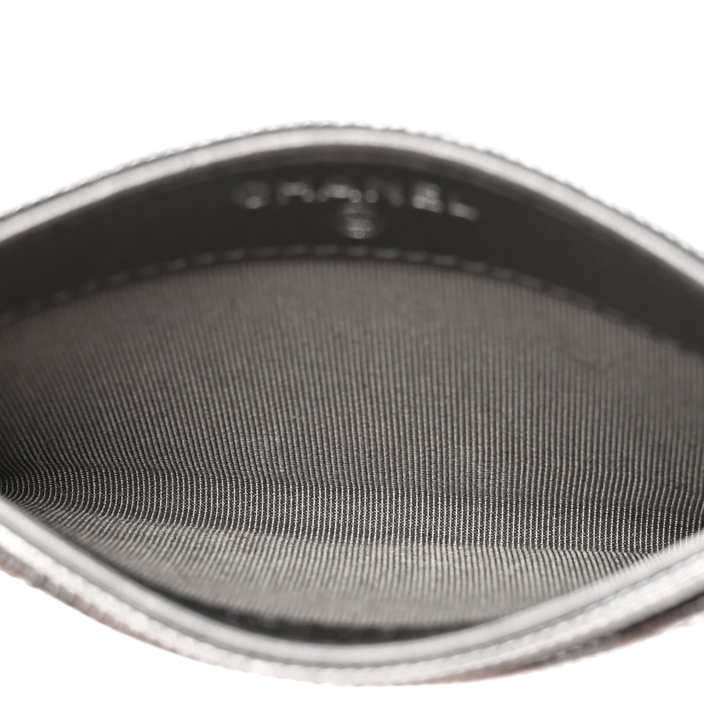 Metallic Calfskin Pixel Effect Card Holder Dark Silver