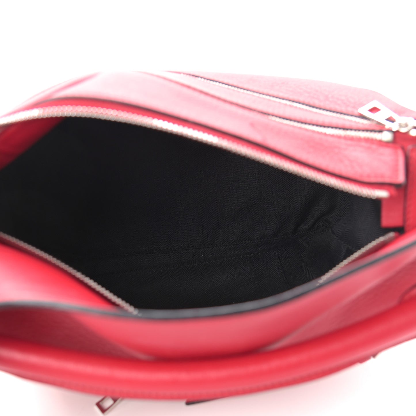 Calfskin Zipper Puzzle Bag Red