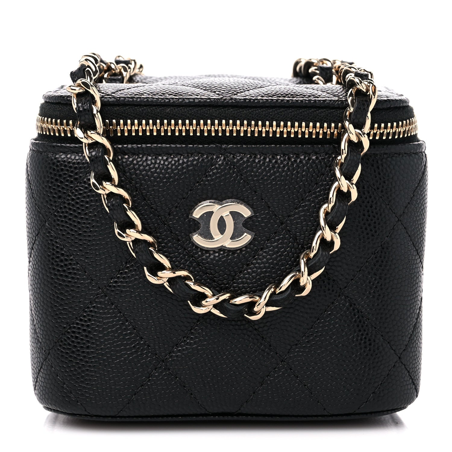 Chanel Caviar Quilted Mini Vanity Case With Chain Black 1 of 10