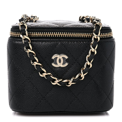 Chanel Caviar Quilted Mini Vanity Case With Chain Black 1 of 10