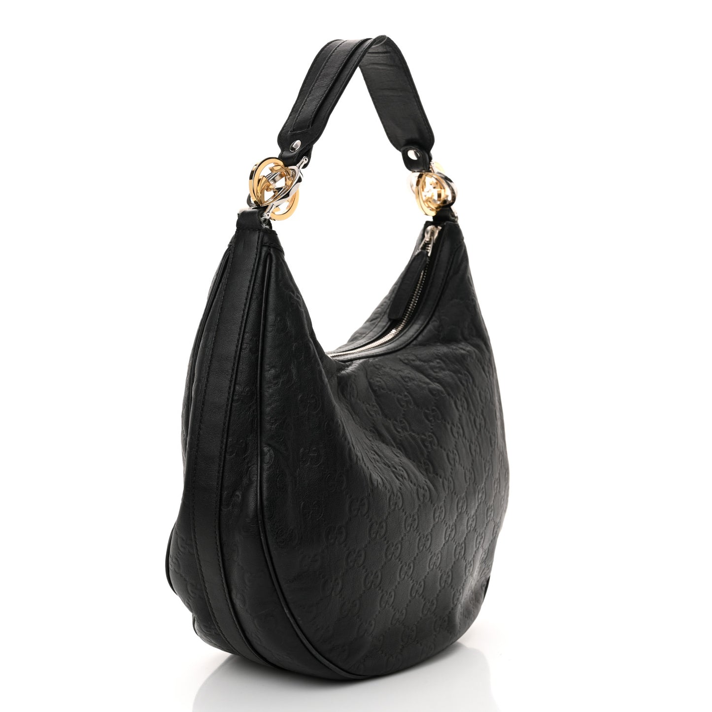 Guccissima Medium GG Twins Hobo Black
