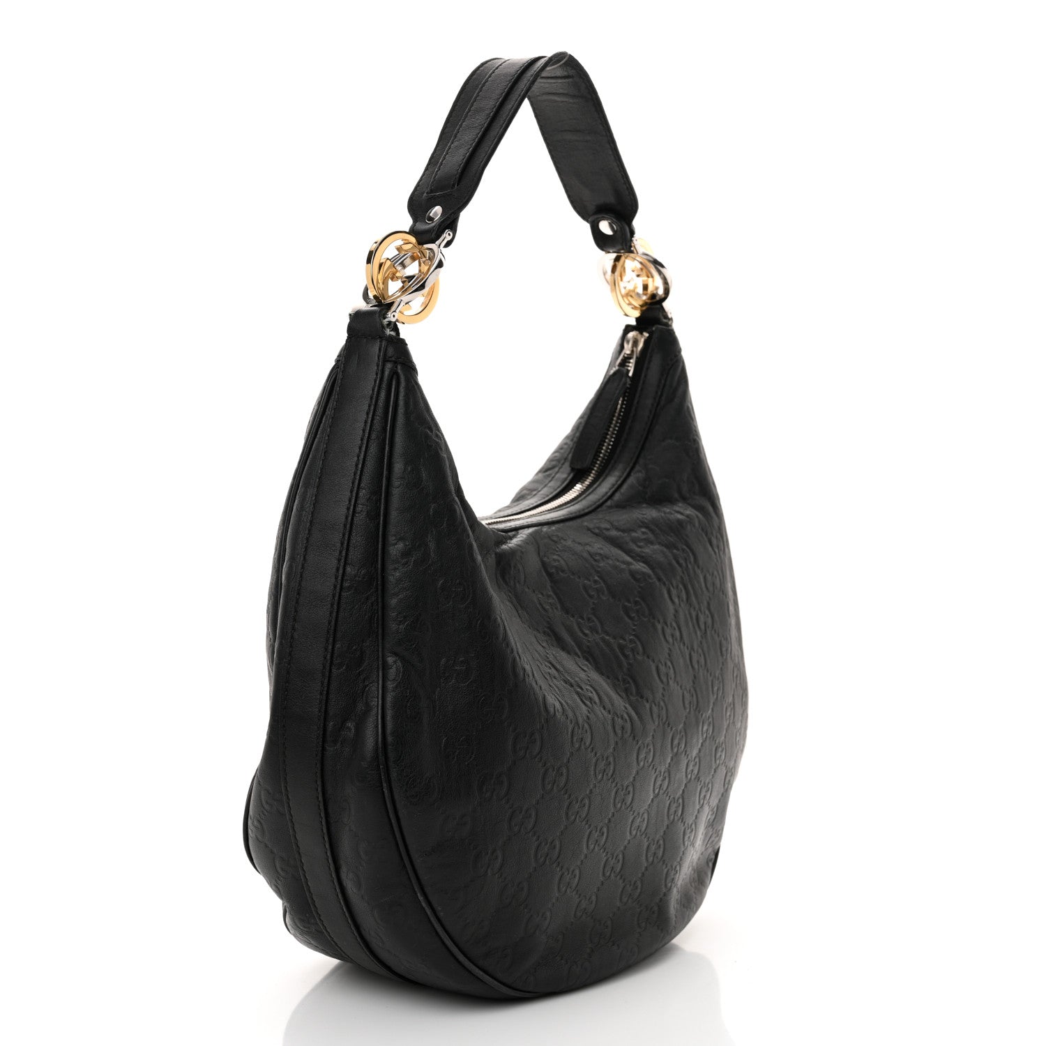 Gucci Guccissima Medium GG Twins Hobo Black 3 of 14
