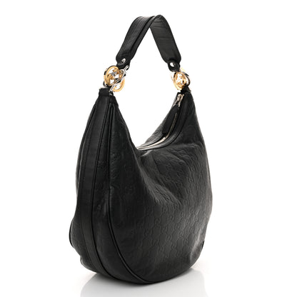 Gucci Guccissima Medium GG Twins Hobo Black 3 of 14