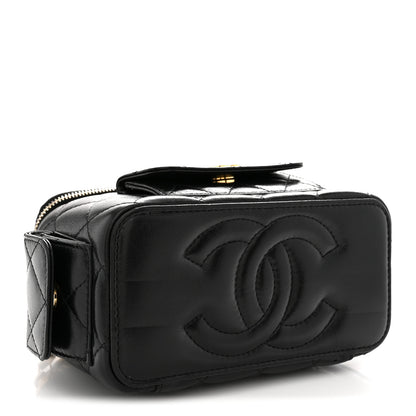 Chanel Lambskin Quilted Polly Pocket East West Top Vanity With Chain Black 4 of 10