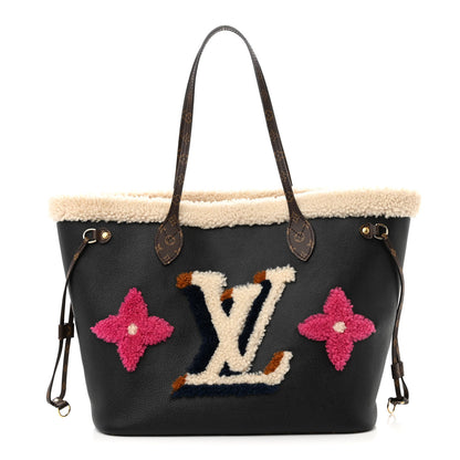 Louis Vuitton Calfskin Monogram Teddy Neverfull MM Black 1 of 9