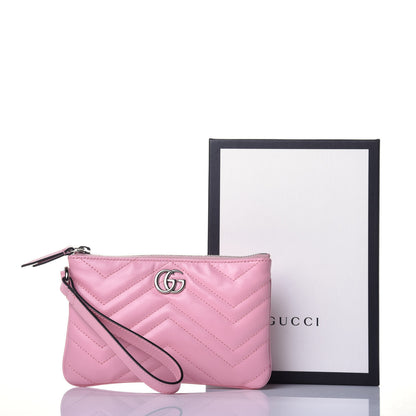 Gucci Calfskin Matelasse GG Marmont Wrist Wallet Wild Rose 10 of 11