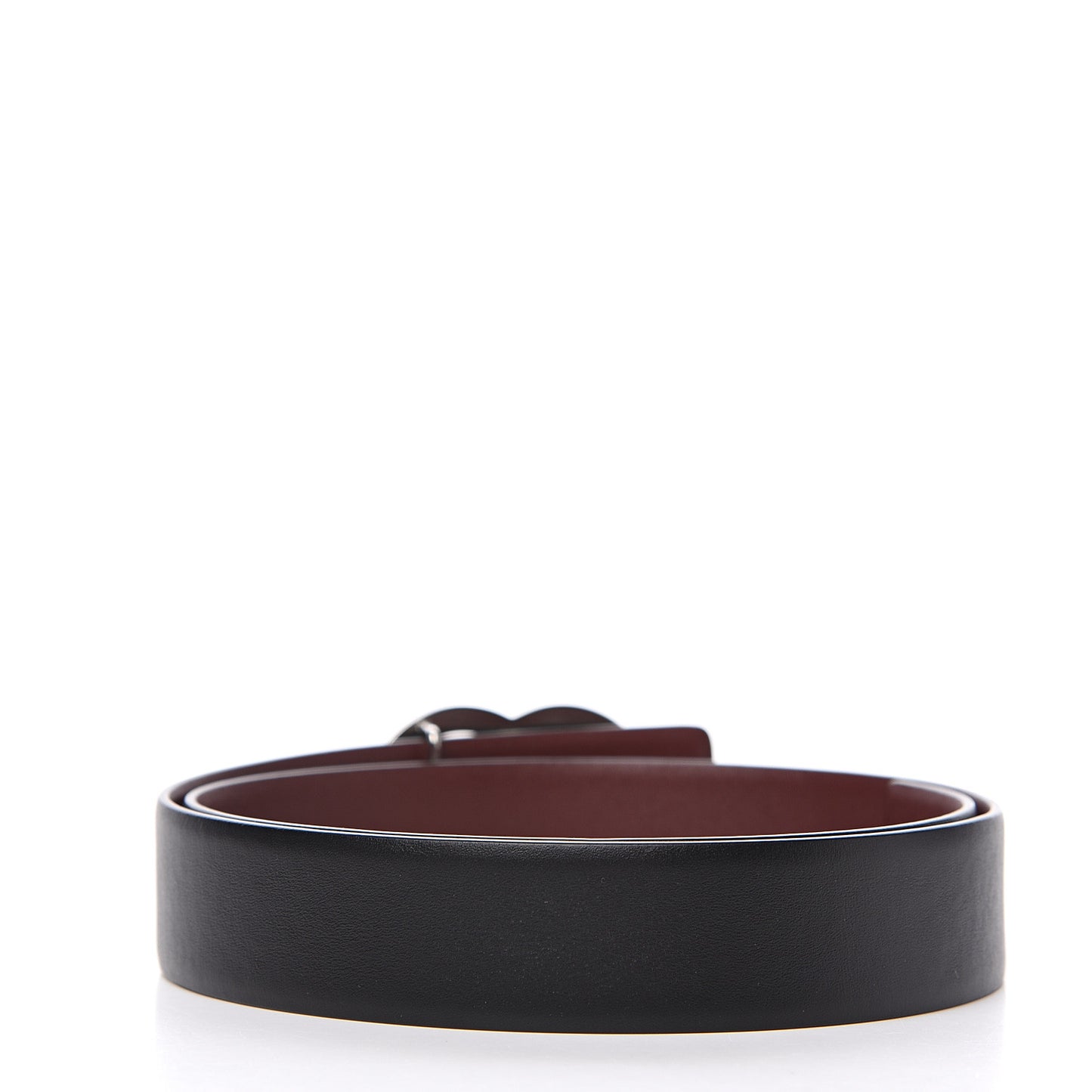 Calfskin CC Reversible Belt 70 Black Burgundy