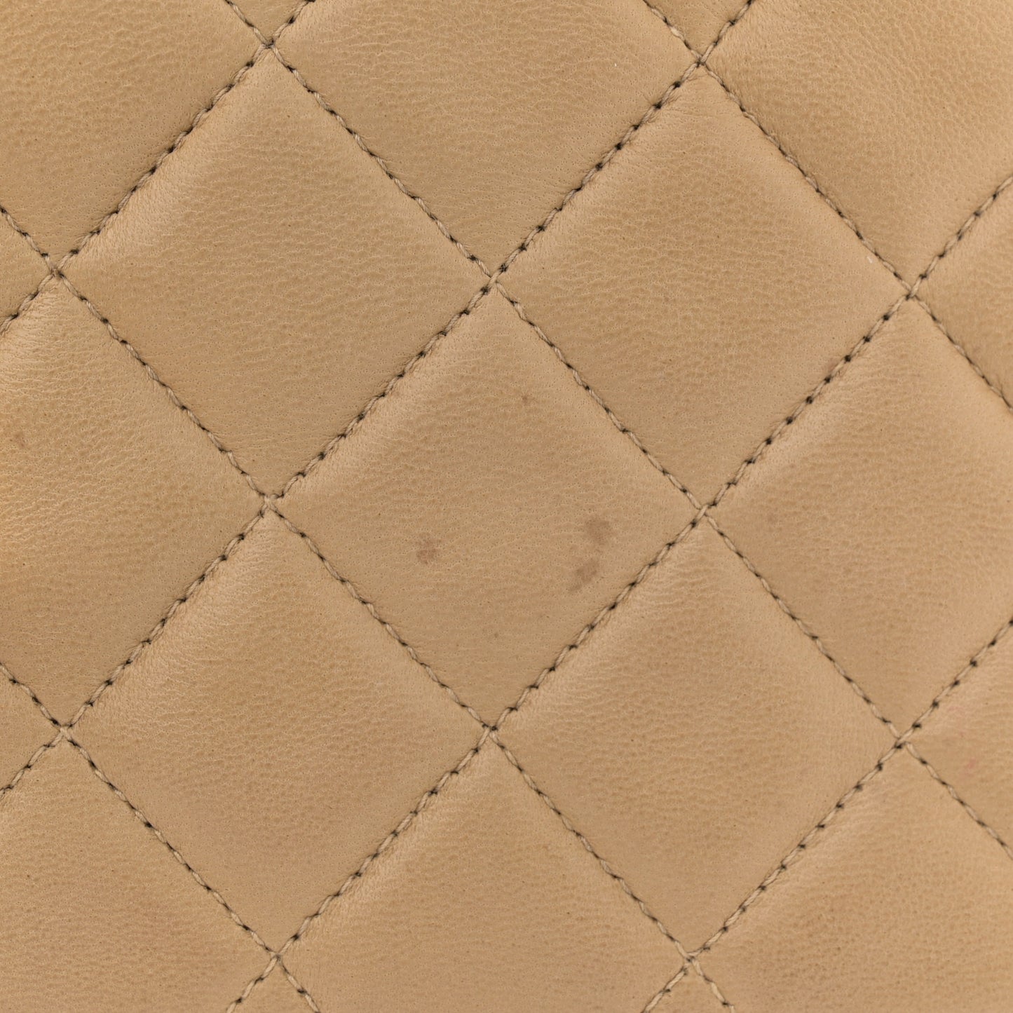 Lambskin Quilted Small Double Flap Beige