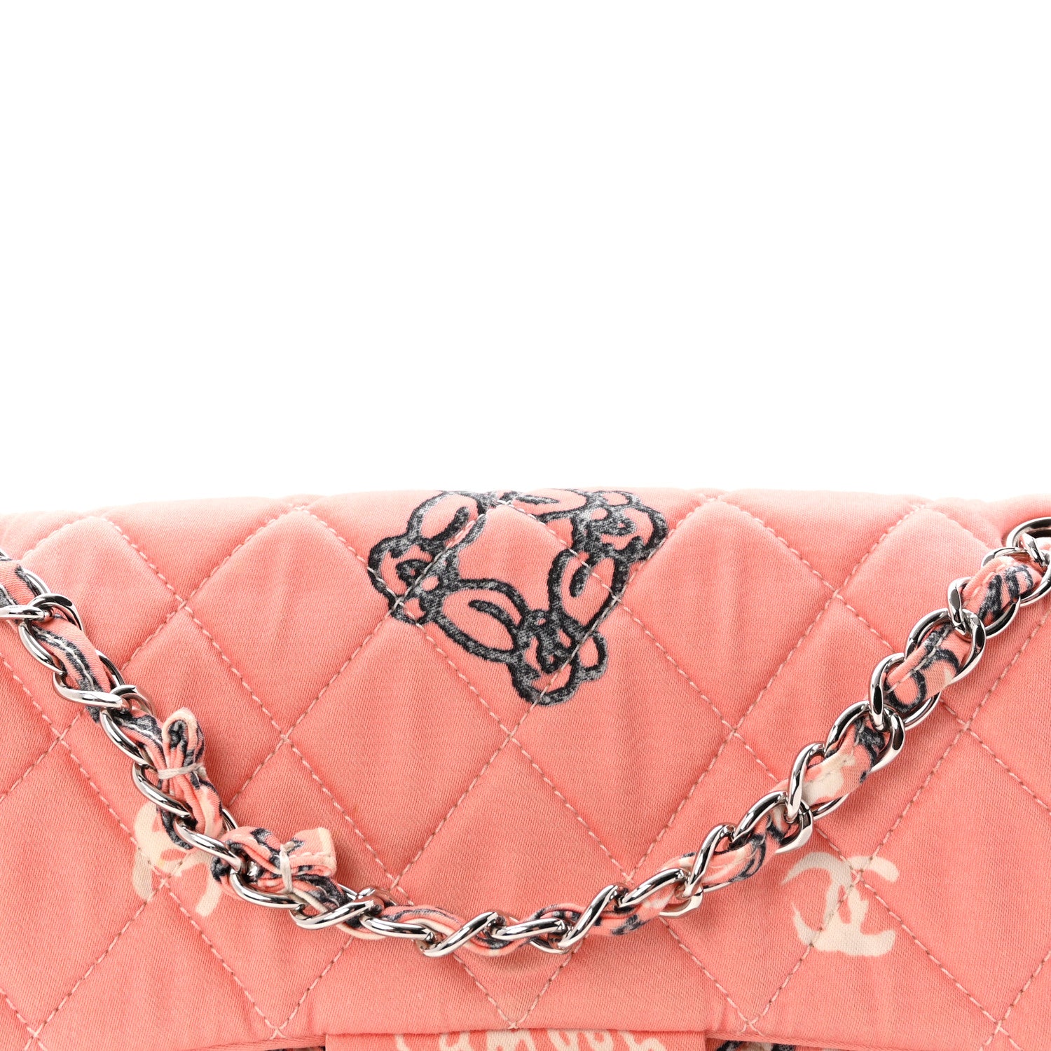 Chanel Cotton Quilted Small Bandana Single Flap Pink 8 of 10