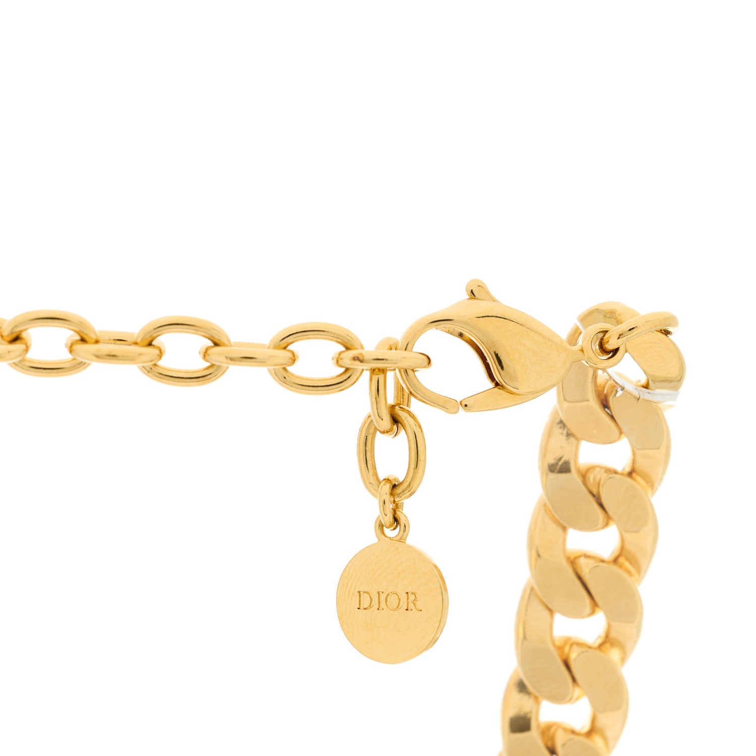 Christian Dior Metal Danseuse Etoile Chain Choker Necklace Gold 4 of 5