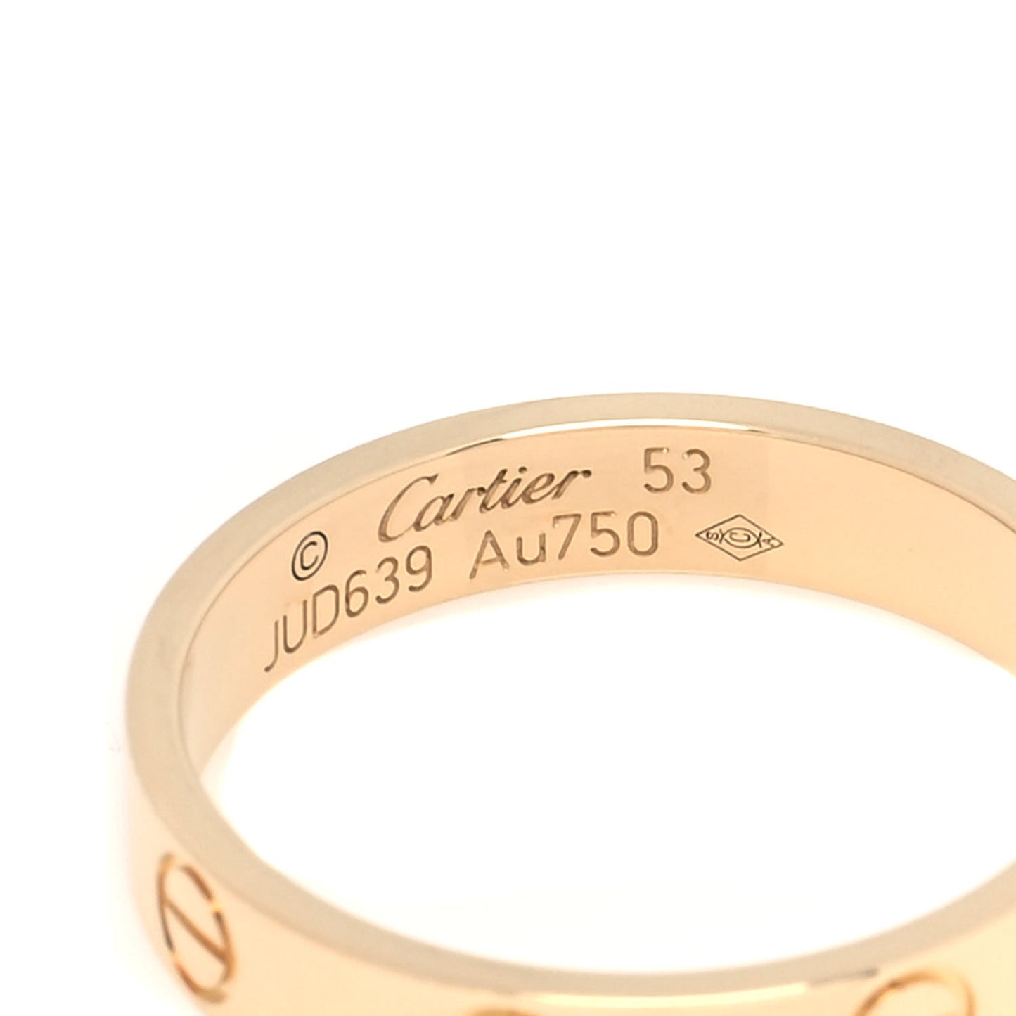 18K Yellow Gold 3.5mm LOVE Wedding Band Ring 53 6.5