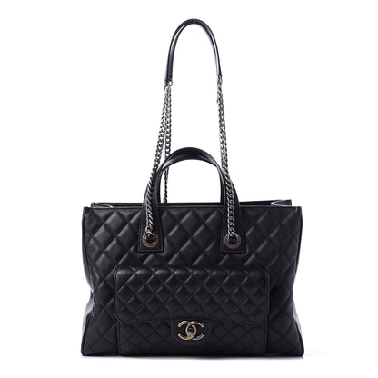 Chanel Caviar Quilted Large Casual Pocket Tote Black 1 of 11