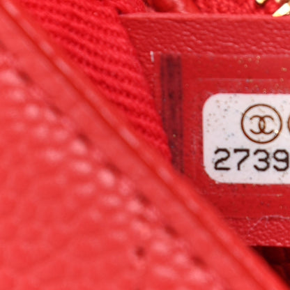 Chanel Grained Calfskin Stitched Flap Red 13 of 21