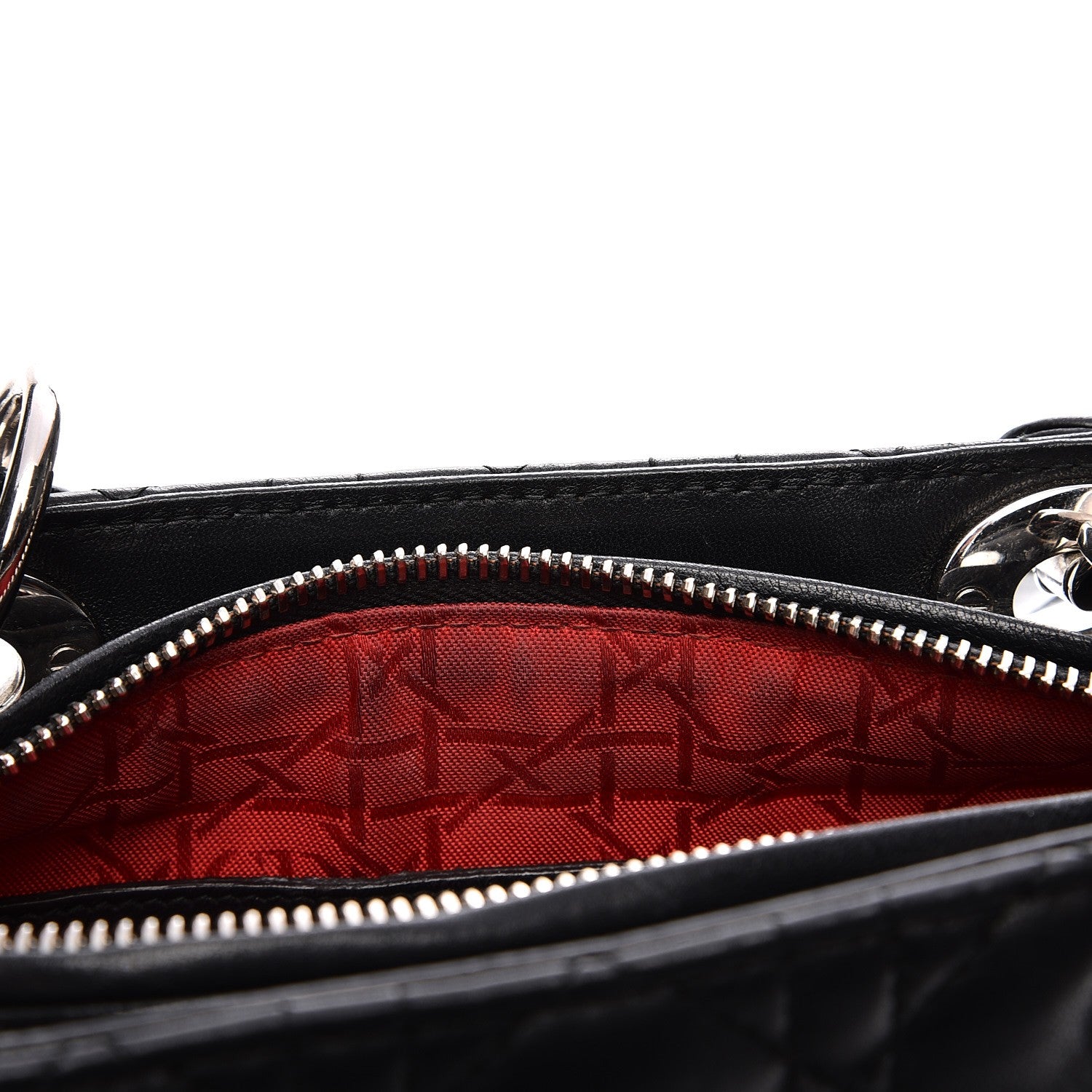 Christian Dior Lambskin Cannage Medium Lady Dior Black 14 of 16