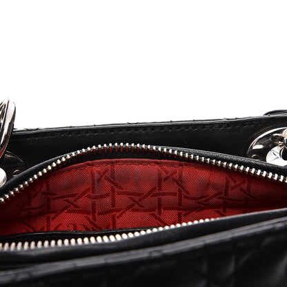 Christian Dior Lambskin Cannage Medium Lady Dior Black 14 of 16