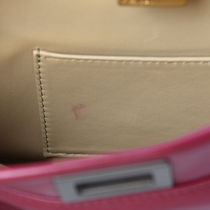 Fendi Nappa Mini Peekaboo Iconic Satchel Black Cherry Brown 12 of 13