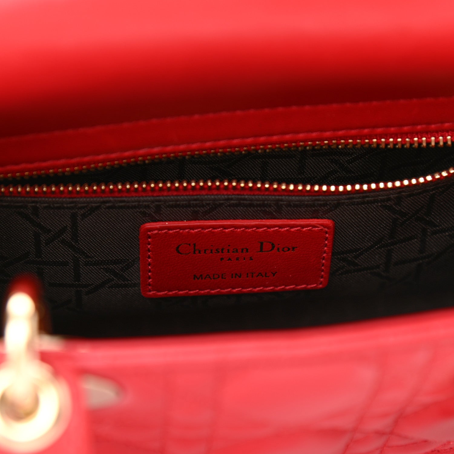 Christian Dior Lambskin Cannage Small Lucky Badges My Lady Dior Red 6 of 11