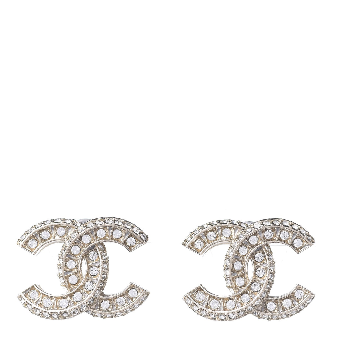 Crystal Timeless CC Earrings Light Gold