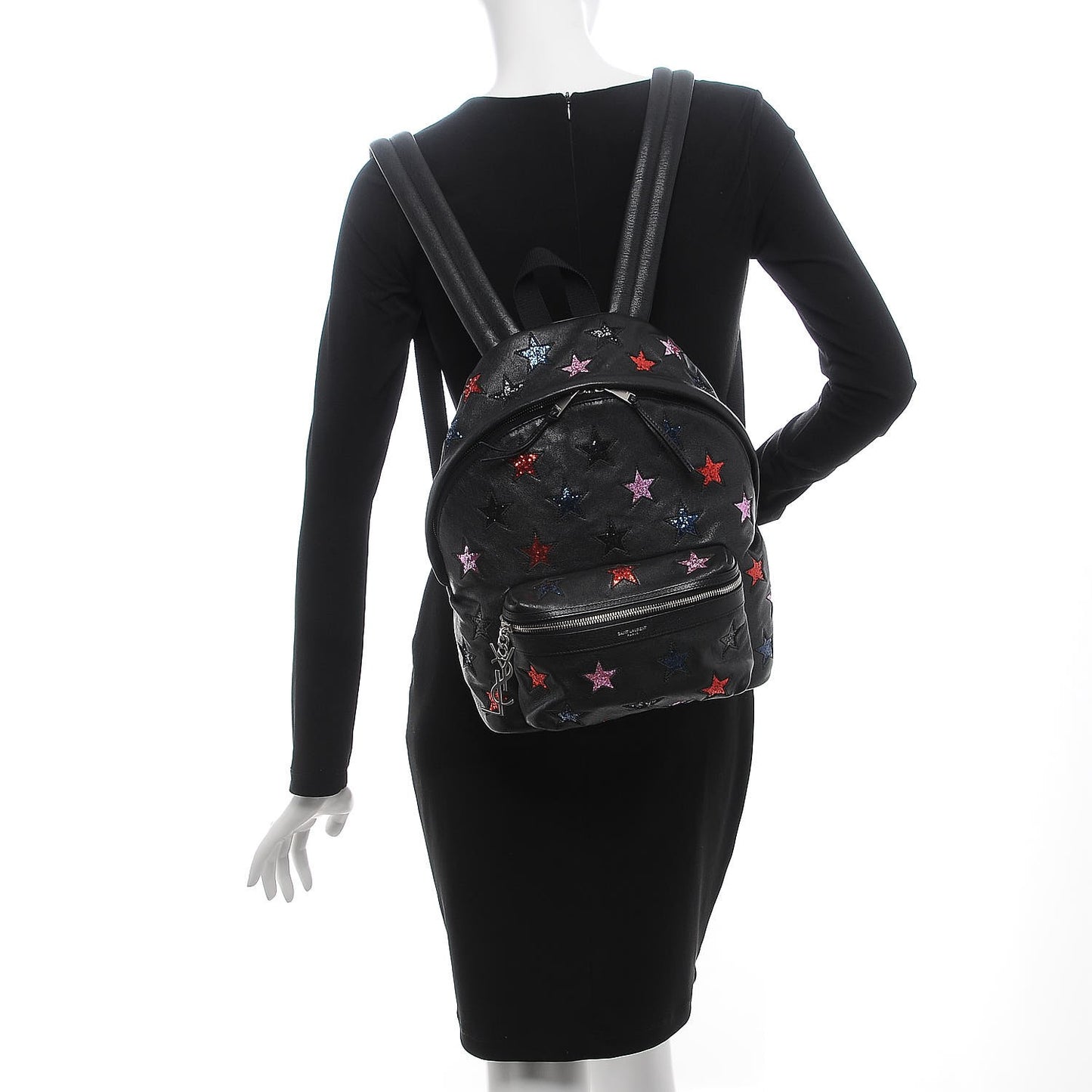 Lambskin Star Appliqué Mini City California Backpack Black