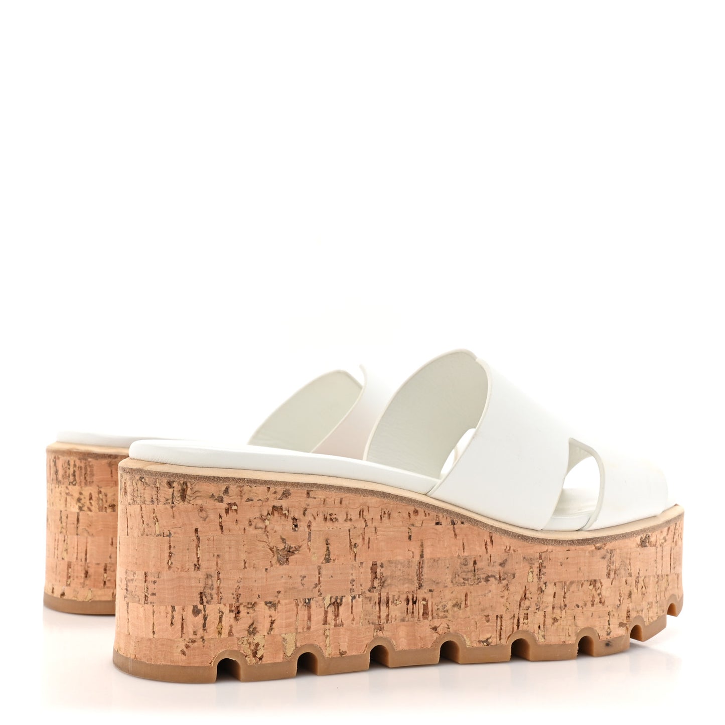 Calfskin Cork Eze 30 Sandals 36 White