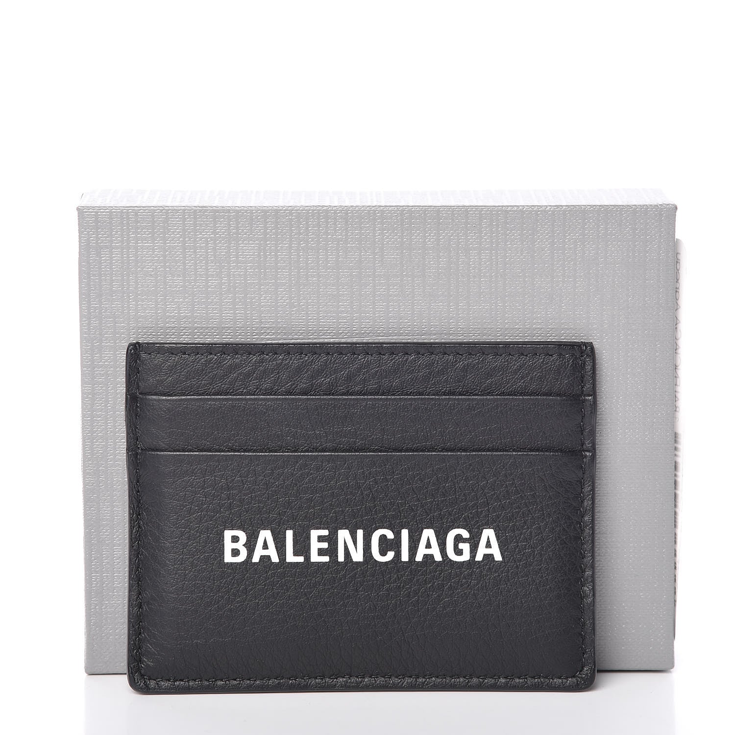 Balenciaga Smooth Calfskin Logo Everyday Multi Card Case Black 9 of 9
