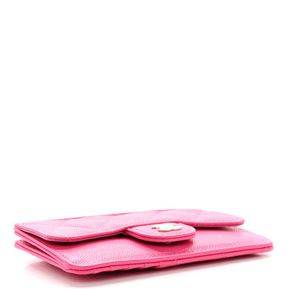Chanel Caviar Quilted Flap Zip Card Holder Dark Pink 4 of 11