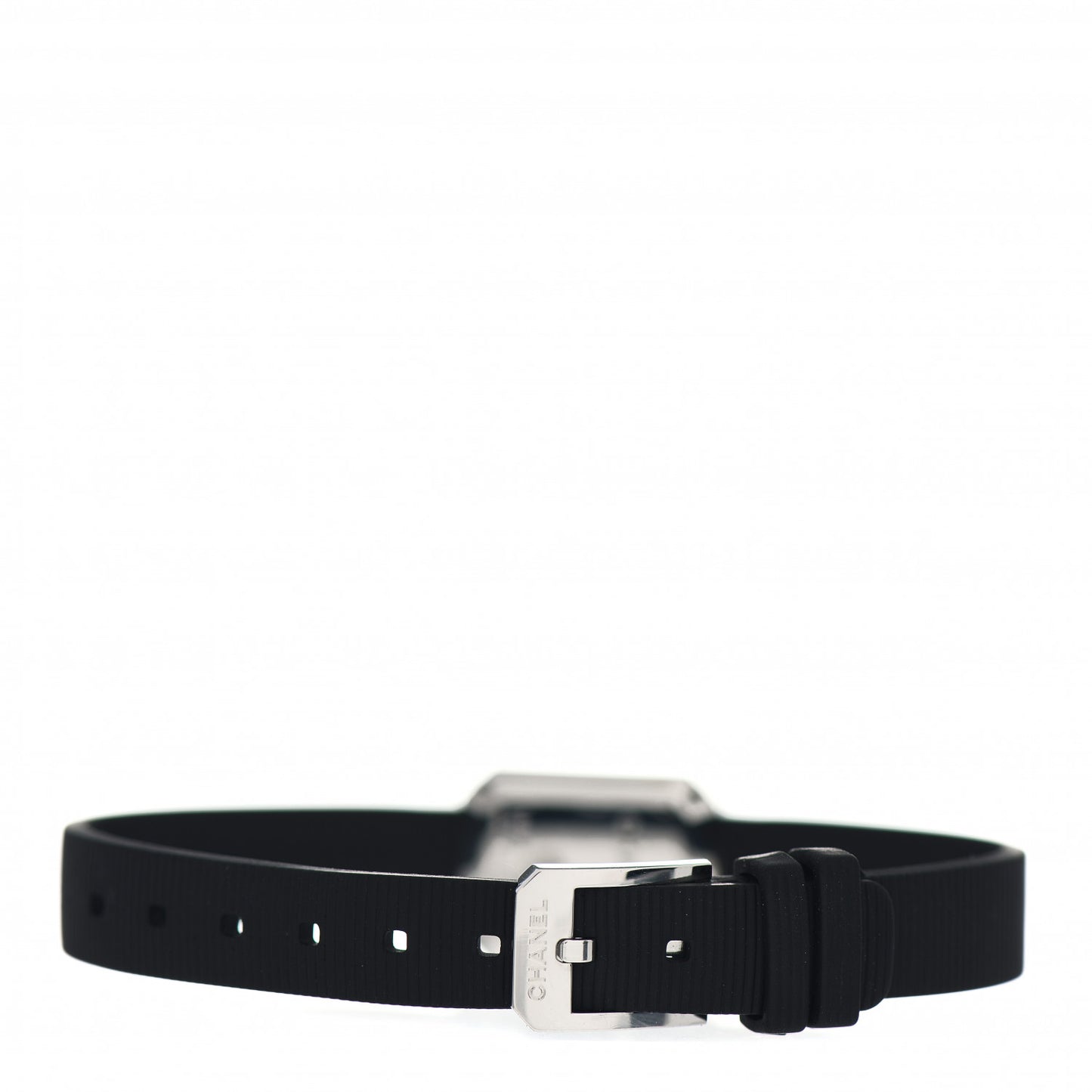 Stainless Steel Rubber Diamond Bezel 16mm Premiere Quartz Watch Black