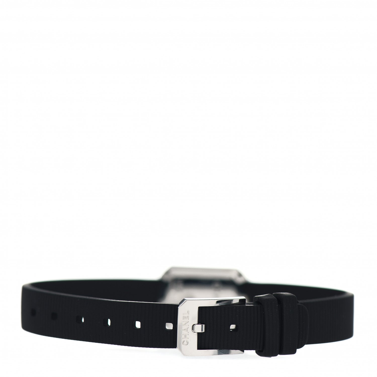 Chanel Stainless Steel Rubber Diamond Bezel 16mm Premiere Quartz Watch Black 3 of 5