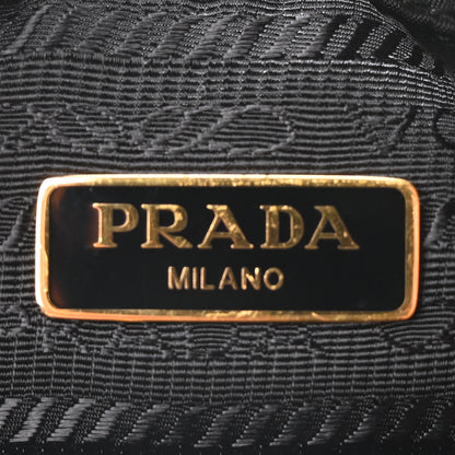 Prada Saffiano Tessuto Nylon Mini Bucket Crossbody Bag Black 6 of 11
